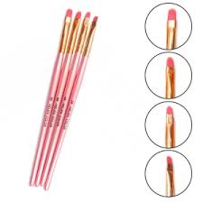 kit 4 pinceis helen color profissional lingua de gato rosa