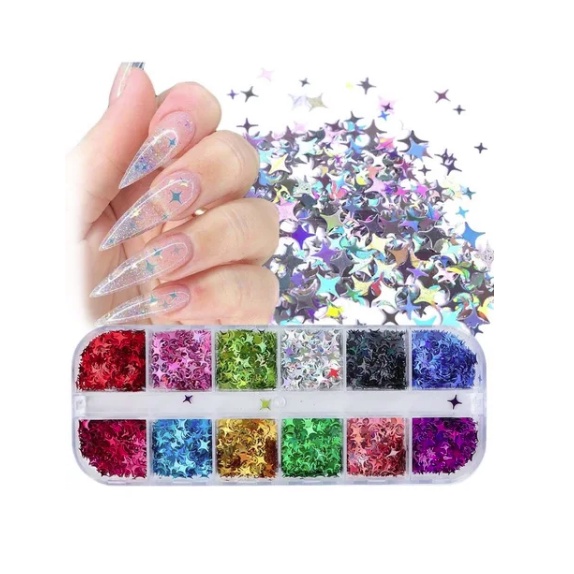 decoração mini estrelinhas para unhas nails