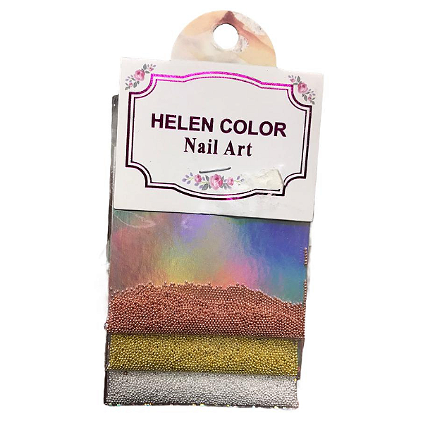 kit três caviar helen color unhas decoração nails
