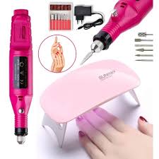 Kit Manicure Lixadeira Eletrica Cabine De Unha Sun Mini