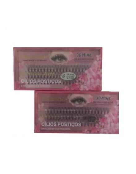 Cilios Postiços 3D Mink Monica Arte 12mm 0.07d