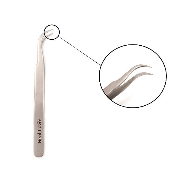 pinça para cilios real love fio a fio volume russo 4b