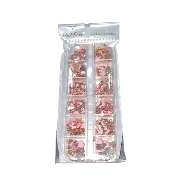 Kit 12 Glitter Mix Flocado Fino Borboleta Real Love