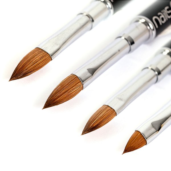 Kit 5 Pincel Acrílico Kolinsky Sintético Variados