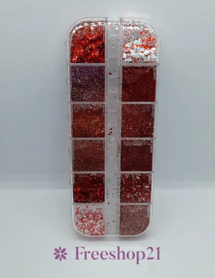 glitter flocado e fino com 12 unidades