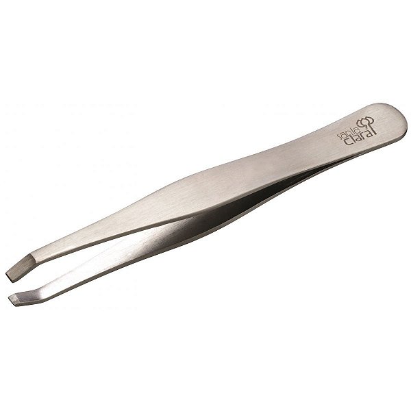 pinça profissional em aço inox escovado ponta reta