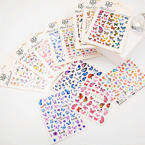 adesivo borboleta 3d real love