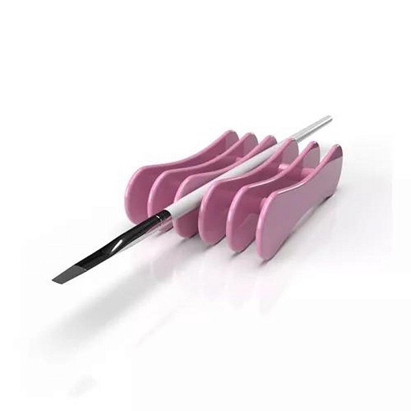 Apoiador Grade Suporte De Pincel De Unha Nail Acrilica Rosa