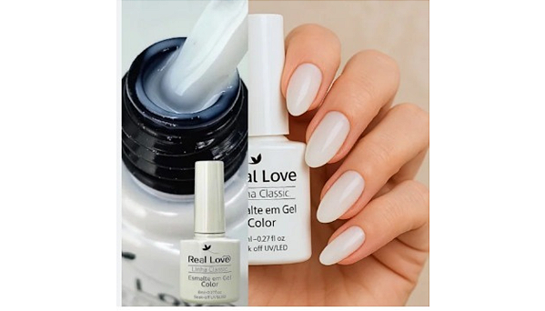 esmalte em gel real love 8ml 001 leitoso linha classica