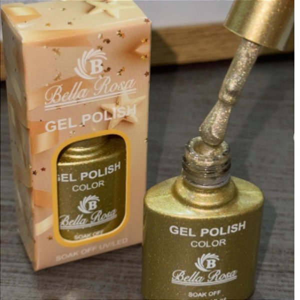 esmalte em gel bella rosa 15ml cor 002 dourado