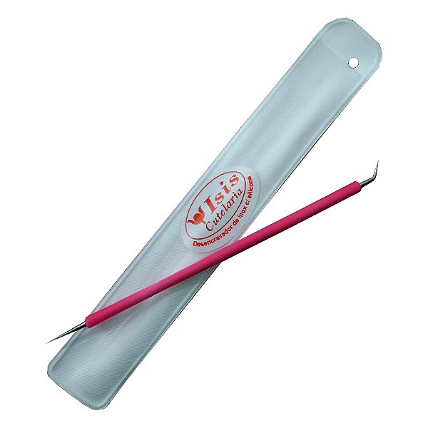 Desencravador de inox com silicone rosa - Isis cutelaria