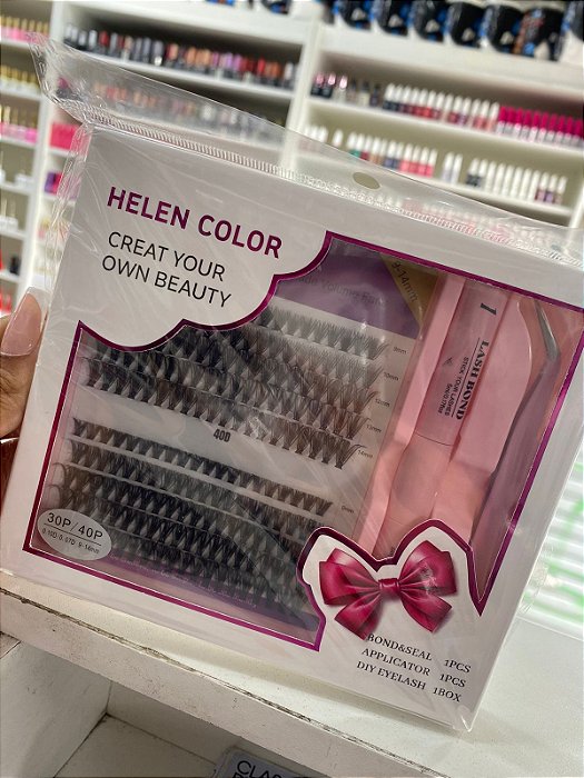Kit cílios tufinho Helen Color 30p/40p mix