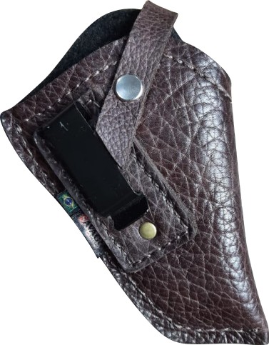 .38 .357 Cano 1,5 e 2" Duplo Porte Cabeça de Búfalo Café Coldre Couro P Revólver