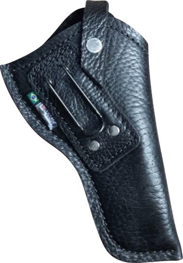 .44 Cano 4" Duplo Porte Cabeça de Búfalo Preto Coldre Revólver