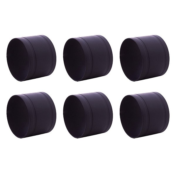 Porta Guardanapos Inox Aneis 6 peças Preto 4x3cm
