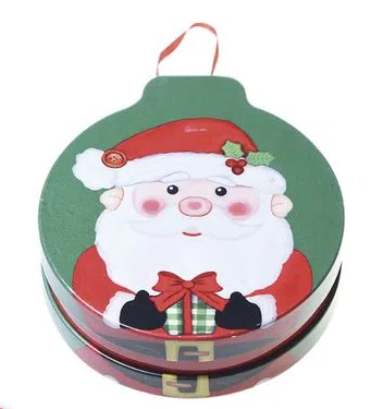 Enfeite Natal Lata Metal Com Noel 11cm