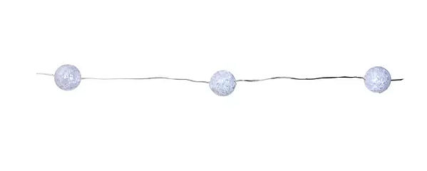 Cordão Led Bola Craquelada Branco 235cm