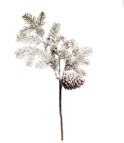 Galho De pinheiro Nevada 50cm - PEÇA ÚNICA