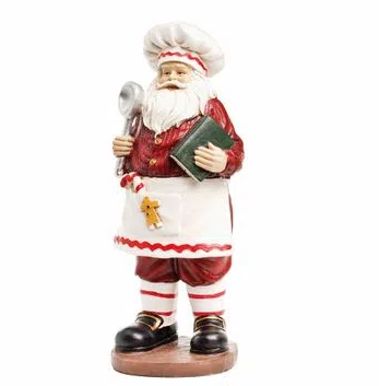 Noel Decorativo Cozinheiro Em Resina - 25x10x10cm - PEÇA ÚNICA