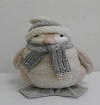 Pinguim de Cachecol com Gorro Em Pelúcia 30x23x40cm - PEÇA ÚNICA
