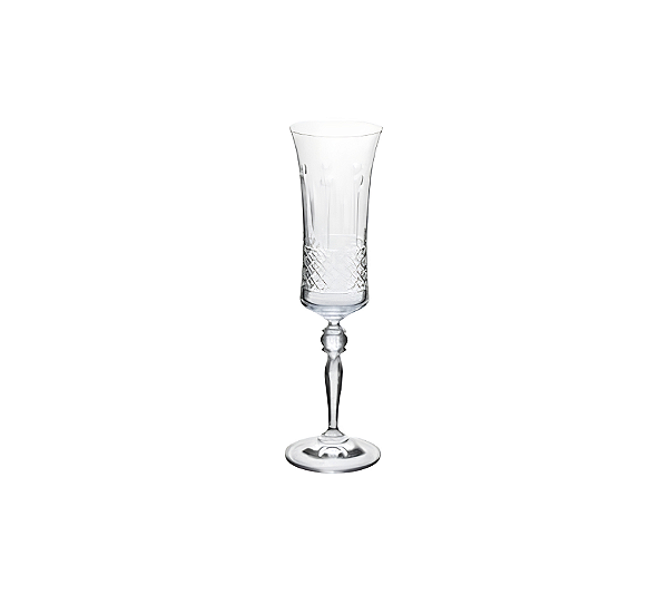 Jogo De 6 Taças Para Champagne Em Cristal Lapidado Grace Bohemia 190ml