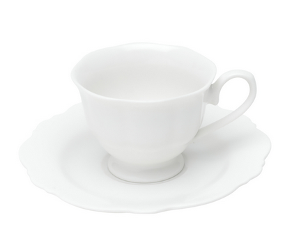 Jogo De 6 Xícaras de Café de Porcelana com Pires Maldivas Branco