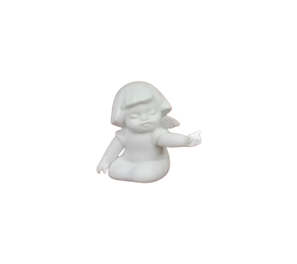 Anjo Decorativo Em Porcelana Just Loo Branco 7cm
