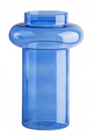 Vaso vidro Jean Pols Alto azul 15x24cm