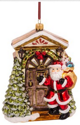 Papai Noel Porta Em Vidro Enfeite 16cm