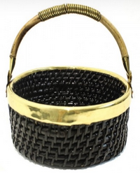 Cesto Em Rattan/Metal 19x7cm