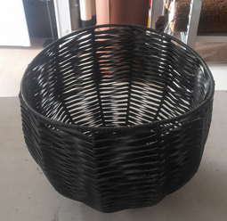 Cesto Em Couro Viet Tresse 35x28cm