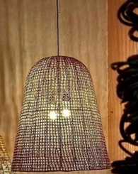 Luminaria Pendente Em Croche 60x85cm