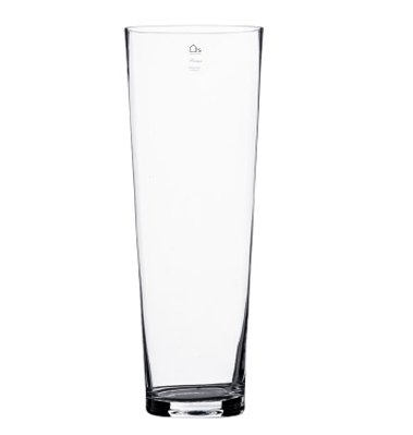 Vaso Em Vidro Cone Transparente 17x50cm