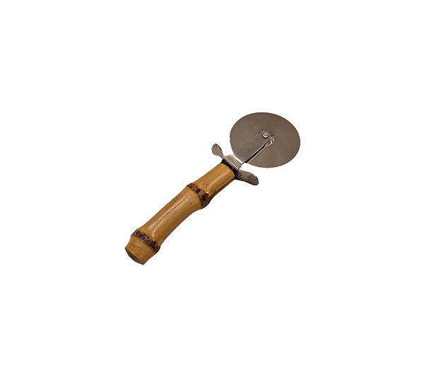 Cortador De Pizza Em Inox e Bambu 18cm