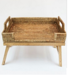 Bandeja Em Rattan Com Pés Sunrise Natural 50x35cm