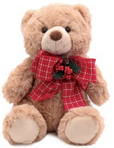 Urso De Pelúcia Com Laço 34x25x20cm