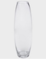 Vaso Em Vidro Alto Liso Transparente 50x9cm
