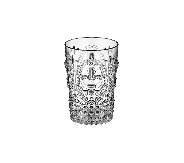 Jogo De 6 Copos Em Acrílico Flor de Lotus Transparente 400ml