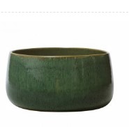 Vaso/Bacia Em Cerâmica Bretgne Musgo 25x13cm