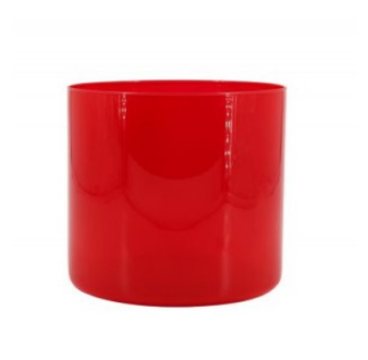 Vaso Em Vidro Cilindro Vermelho 19x19cm