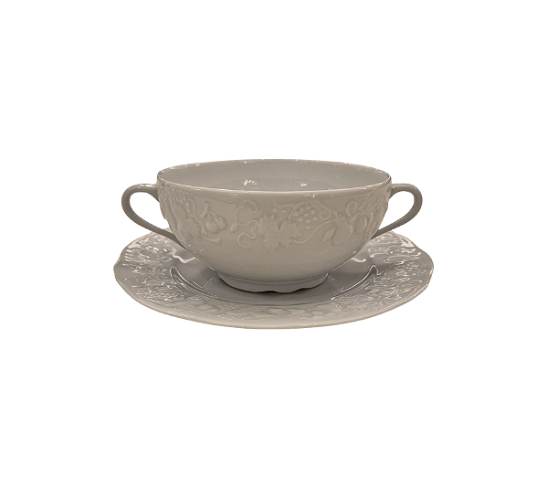 Xícara Para Consomê Em Porcelana Com Pires Limoges California 400ml