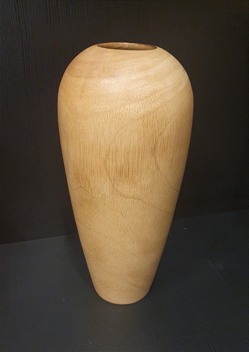 Vaso Em Madeira Alto Natural 33x15cm