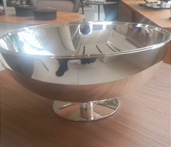 Fruteira Redonda em Prata Brunete Shefield Plate 13x37cm