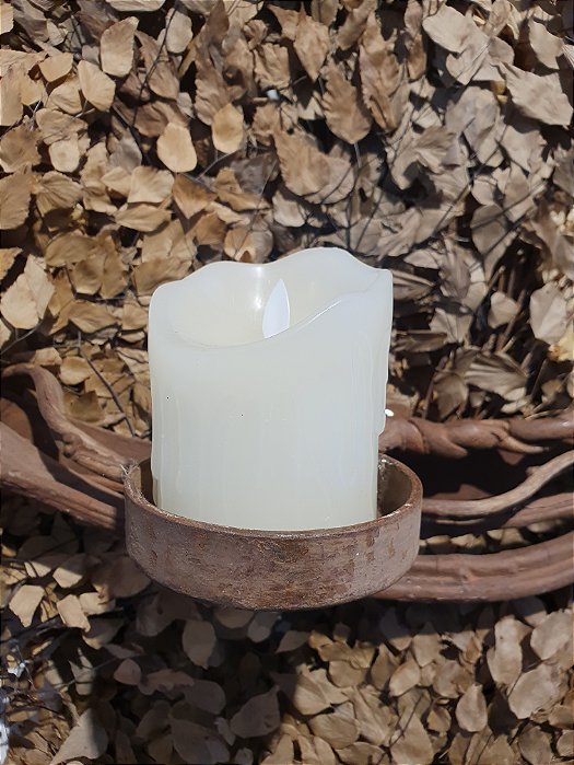 Vela Cintilante Led Bege 7,5X10 cm