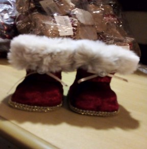 Conjunto 2 Enfeites Botinhas Papai Noel Sortido