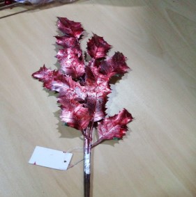 Galho Azevinho Metalico Rosa 40CM