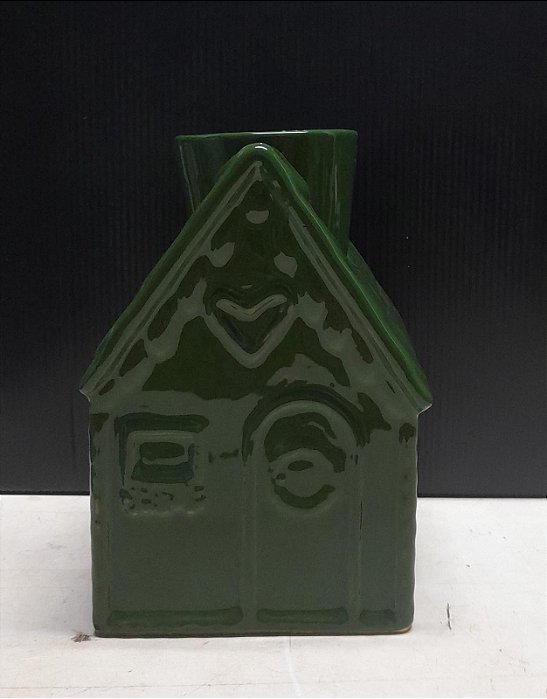 Casinha Natalina em Cerâmica P Verde 11x17cm