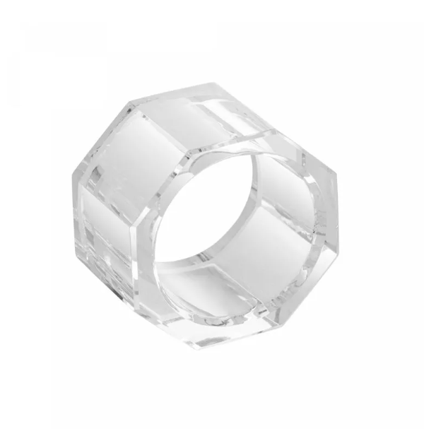 Conjunto 4 Anéis Para Guardanapos Round de Cristal Óptico 5x3cm Wolff