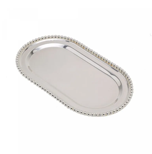 Bandeja Oval Balls de Zamac Niquelado 23x13x1cm Wolff