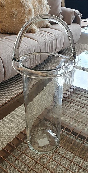 Vaso Com Alça Em Vidro M 48x22cm